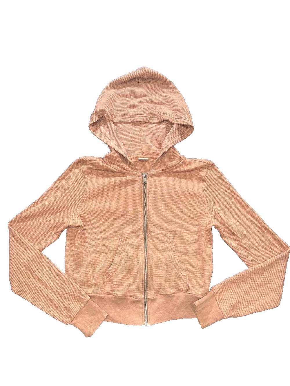 TNA Waffle Women’s Hooded Zip Long Sleeve Y2K Sweatshirt X-Small A010622